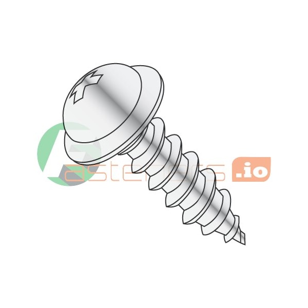 Newport Fasteners Sheet Metal Screw, #8 x 1 in, Chrome Plated Steel Round Head Phillips Drive, 4000 PK 462952 - main